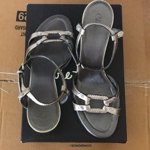 Cole Haan Vintage Silver Heeled Sandals